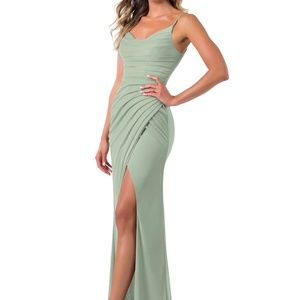 Azazie Deandra Sage Green Bridesmaid Dress